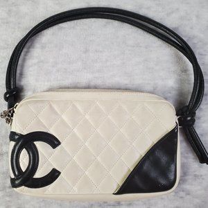 Chanel Cambon Line Matelasse Black & White Leather Shoulder Bag